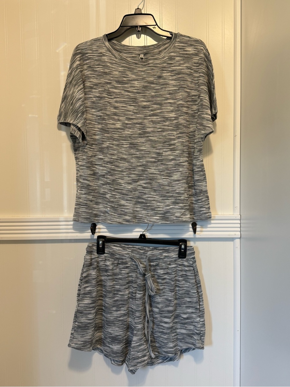 Soft Heathered Grey Short Pajama Set Women's Cozy Two-Piece Lounge set